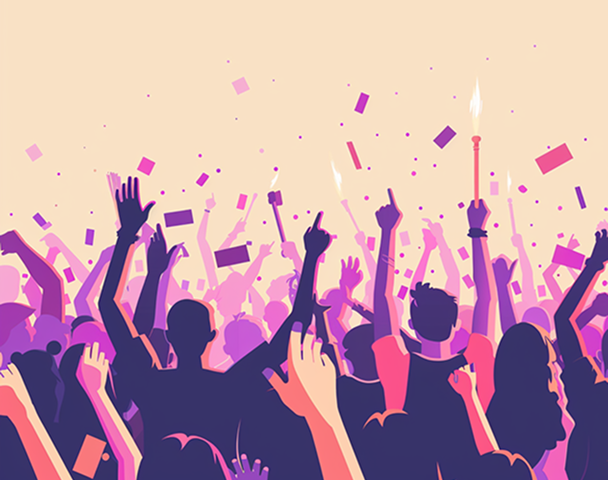 K-POP fans at a concert